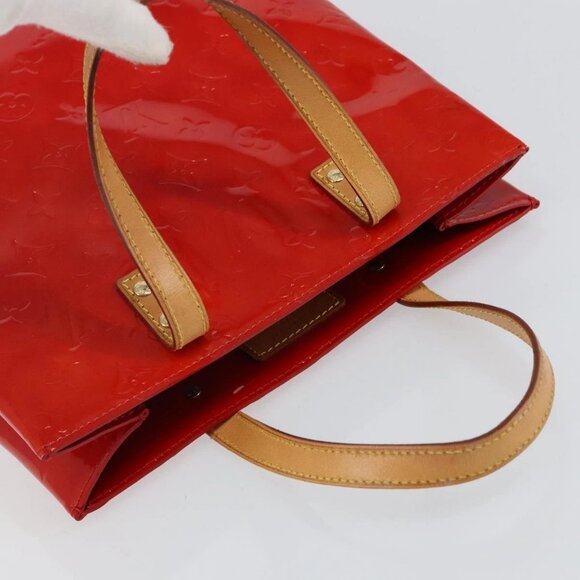 LOUIS VUITTON Monogram Vernis Reade MM Hand Bag Red Rouge - Picture 6 of 16